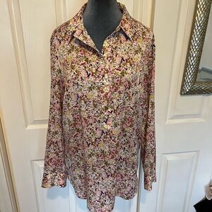 Ann Taylor Multicolor Abstract Blouse